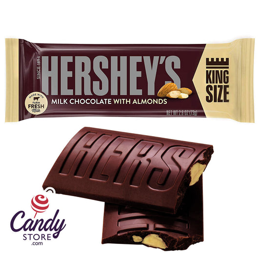 Hershey's Milk Chocolate Bar With Almonds King Size - 18ct CandyStore.com