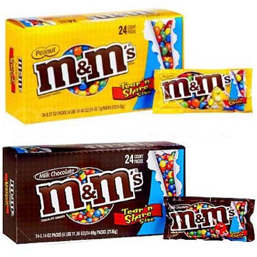 M&M's Share Size Milk Chocolate & Peanut - 24ct CandyStore.com