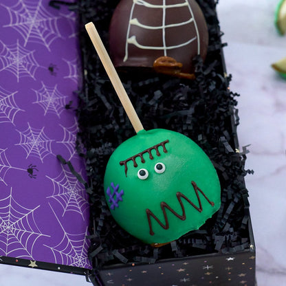 Spooky Chocolate-Covered Caramel Apple Duo Halloween Gift